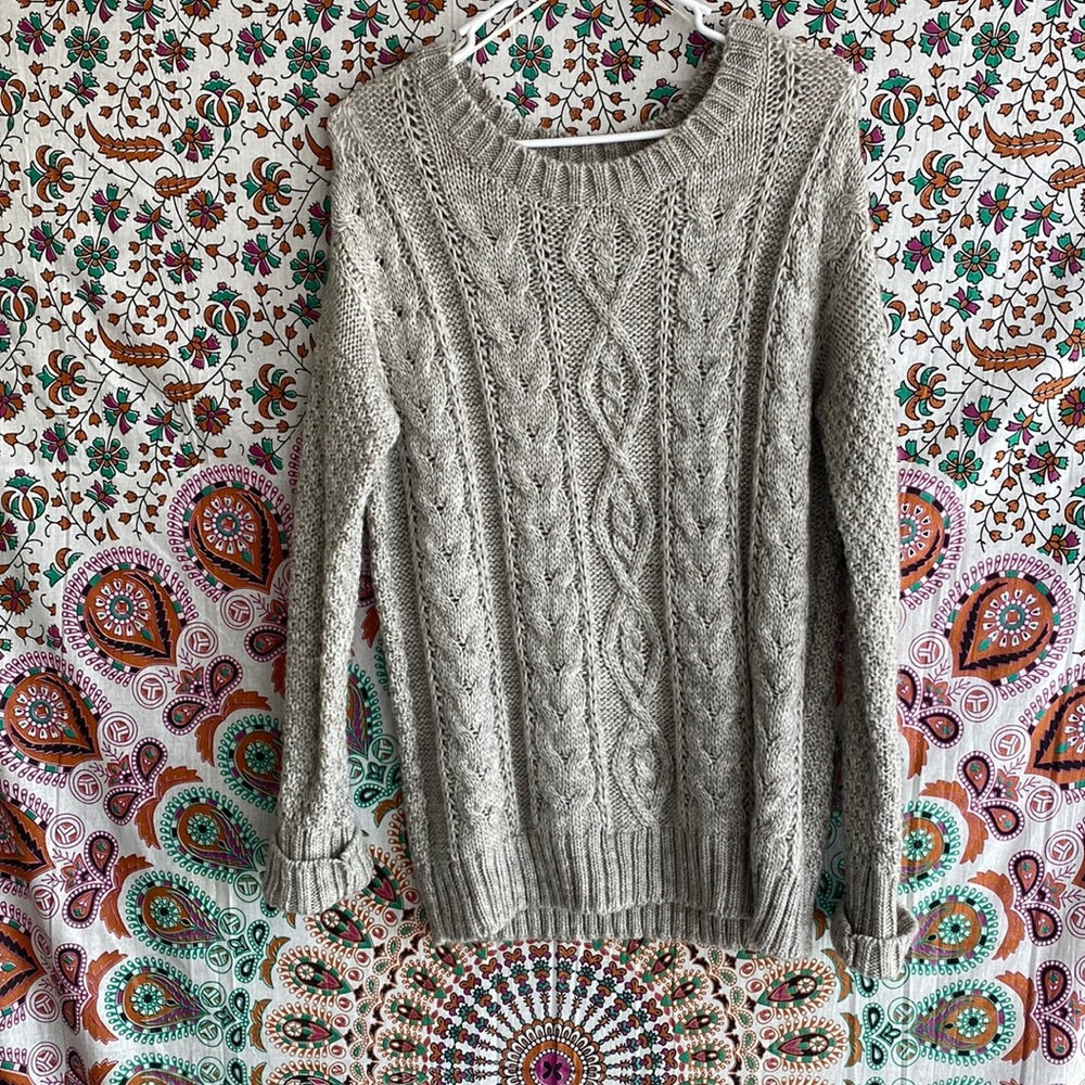 Gray “If It Were Me” knit sweater